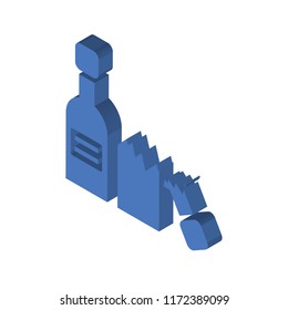Champagne isometric left top view 3D icon