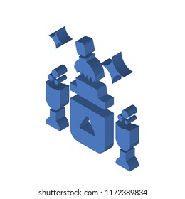 Champagne isometric left top view 3D icon