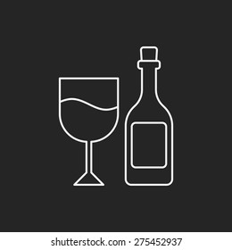 champagne line icon