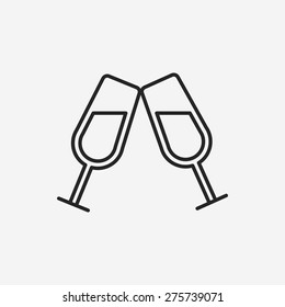 champagne line icon
