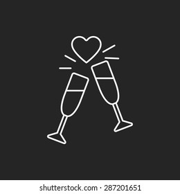champagne line icon
