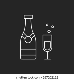 champagne line icon