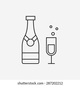 champagne line icon
