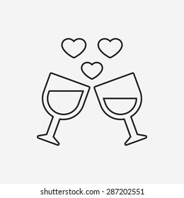 champagne line icon