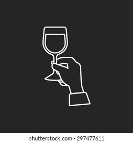 champagne line icon
