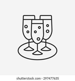 champagne line icon