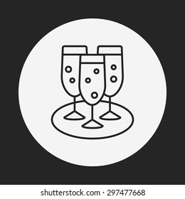 champagne line icon