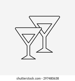 champagne line icon