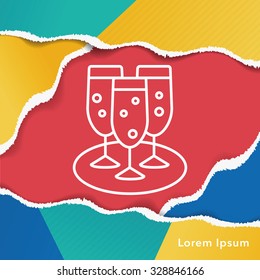 champagne line icon