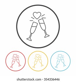 champagne line icon