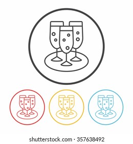 champagne line icon