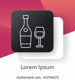 champagne line icon