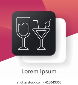 champagne line icon
