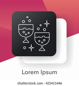 champagne line icon