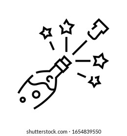 Champagne line icon, concept sign, outline vector illustration, linear symbol.