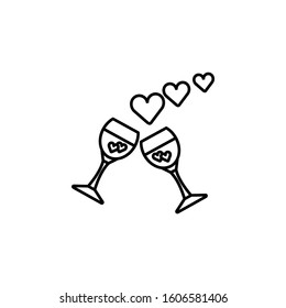 champagne line icon. Elements of valentines day illustration icons. Signs, symbols can be used for web, logo, mobile app, UI, UX
