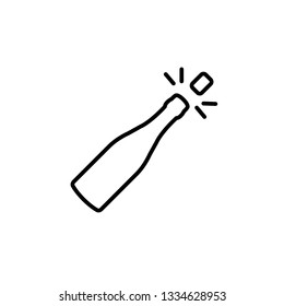 Champagne line icon isolated on white background