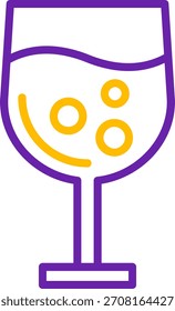 Champagne Line Two Color Vector Icon Design
