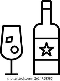 Champagne Line Vector Icon Design