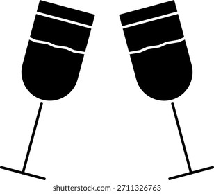 Design de ícone de vetor de linha de champanhe