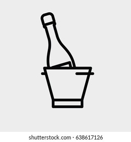 Champagne, linear icon