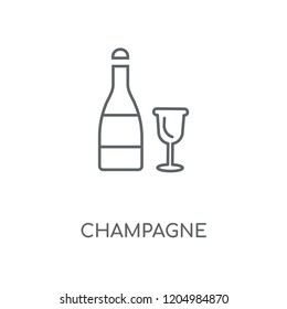 Champagne linear icon. Champagne concept stroke symbol design. Thin graphic elements vector illustration, outline pattern on a white background, eps 10.