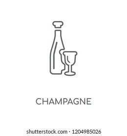 Champagne linear icon. Champagne concept stroke symbol design. Thin graphic elements vector illustration, outline pattern on a white background, eps 10.