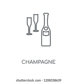 Champagne linear icon. Champagne concept stroke symbol design. Thin graphic elements vector illustration, outline pattern on a white background, eps 10.