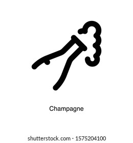 Champagne linear icon vector on white background. Bottle black icon illustration.