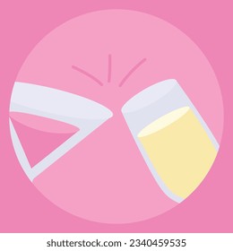 Champagne and martini glasses for a party vector illustration 