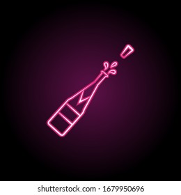Champagne neon icon. Simple thin line, outline vector of wedding icons for ui and ux, website or mobile application
