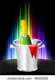 Champagne sobre el fondo del espectro abstracto Ilustración original