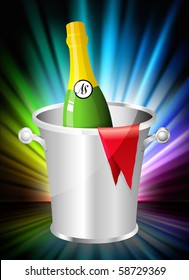 Champagne sobre el fondo del espectro abstracto Ilustración original