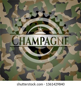 Champagne on camo texture