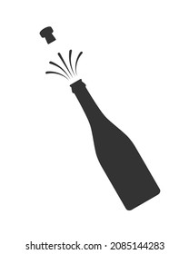 Champagne open graphic icon. Splashes of champagne sign isolated on white background. Vector illustration