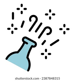 Champagne opener icon outline vector. Sommelier drink. Glass bottle color flat