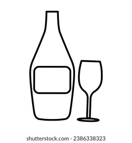 Champagne Outline bold Vector Icon which can be easily modified or Edited