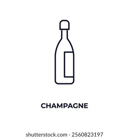 champagne outline icon. Linear vector from hotel concept. Thin line champagne icon isolated on white background