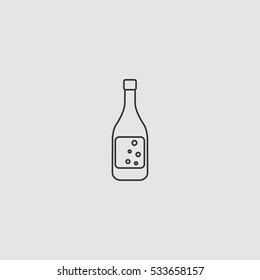 champagne outline icon vector, can be used for web and mobile design