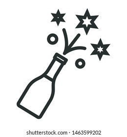 champagne, party, birthday - minimal line web icon. simple vector illustration. concept for infographic, website or app.