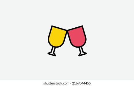 Champagne party vector logo design