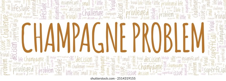 Champagne Problem word cloud conceptual design isolated on white background.