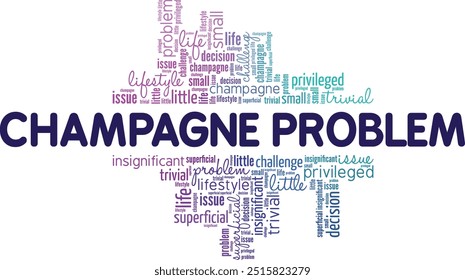 Champagne Problem word cloud conceptual design isolated on white background.