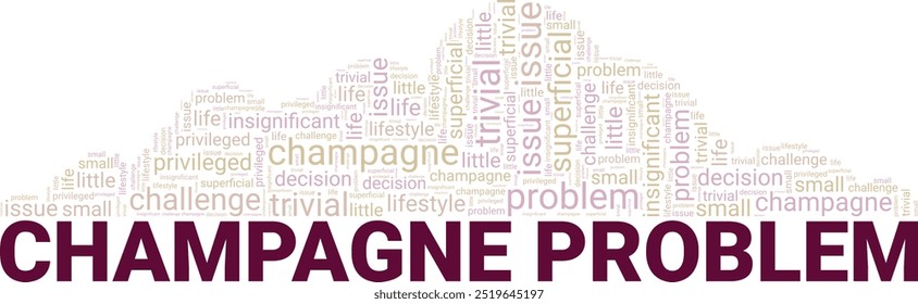 Champagne Problem word cloud conceptual design isolated on white background.