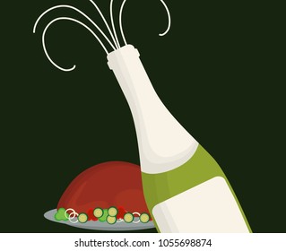 Champagne and roasted turkey