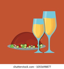 Champagne and roasted turkey
