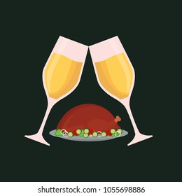 Champagne and roasted turkey