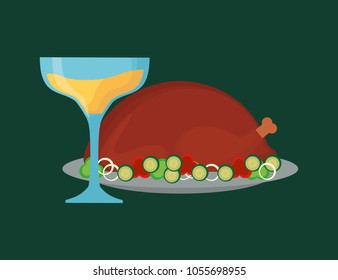 Champagne and roasted turkey