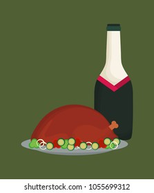Champagne and roasted turkey