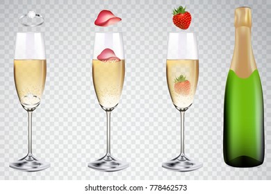Champagne for romantic background. Vector stock.